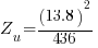 Z_u=(13.8)^2/436